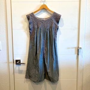 RARE Mi Golondrina — grey on grey tonal Flores dress — Small